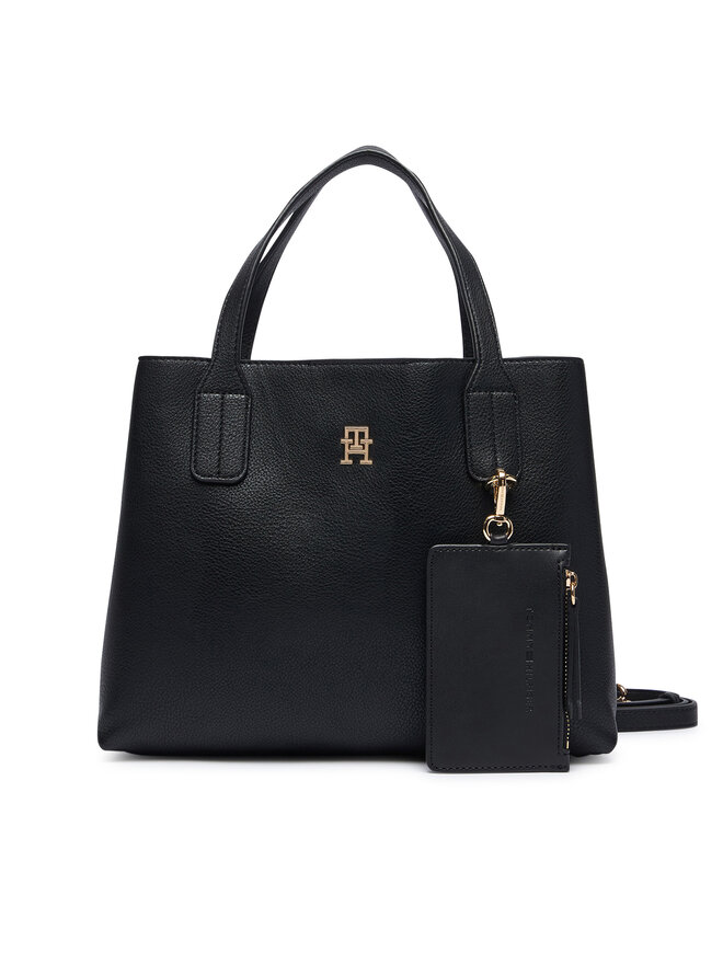 Tommy Hilfiger Handtasche Tommy Hilfiger Th Icon Mini Satchel AW0AW18722 Schwarz