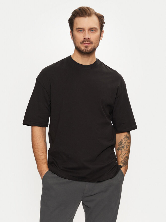 Jack&Jones Jack&Jones Marškinėliai Charge 12259975 Juoda Oversize