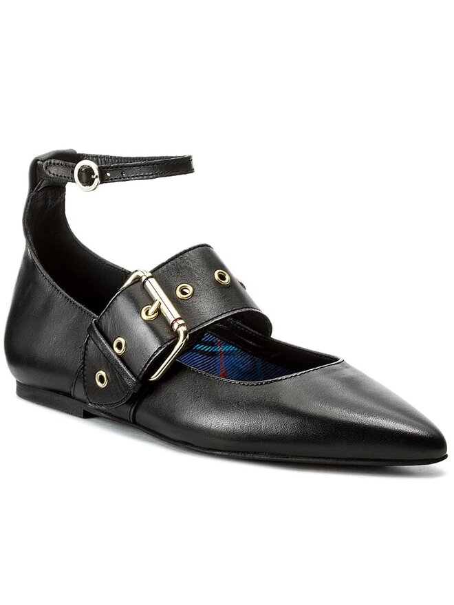 Halbschuhe Tommy Hilfiger Gigi Hadid Pointy Ballerina FW0FW02201 Schwarz eschuhe