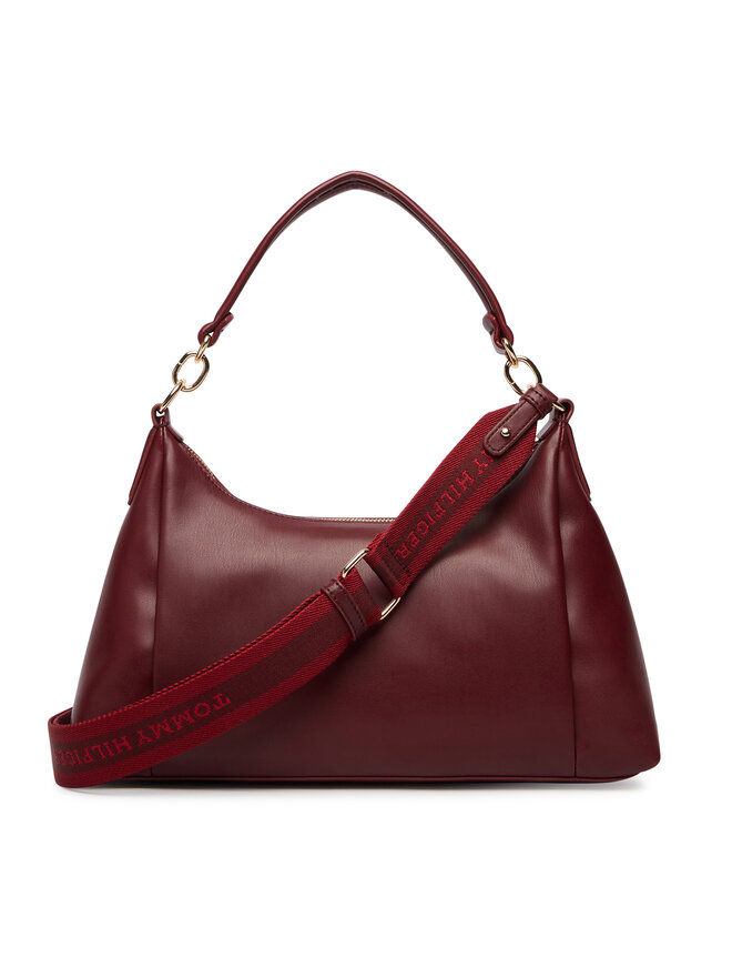 Tommy Hilfiger Handtasche Tommy Hilfiger Th Essential Shoulder Bag AW0AW18374 Dunkelrot