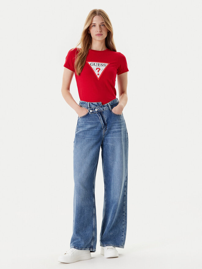 Guess Jeans Guess Jeans T-shirt W4YI04 J1314 Crvena Slim Fit