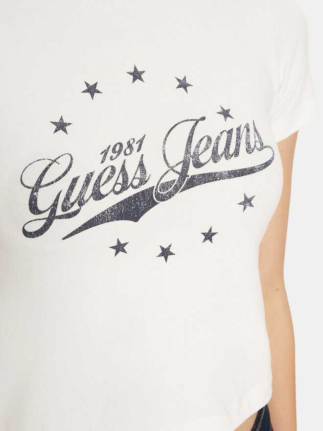 Guess Jeans Guess Jeans Marškinėliai W5RI59 J1314 Balta Regular Fit