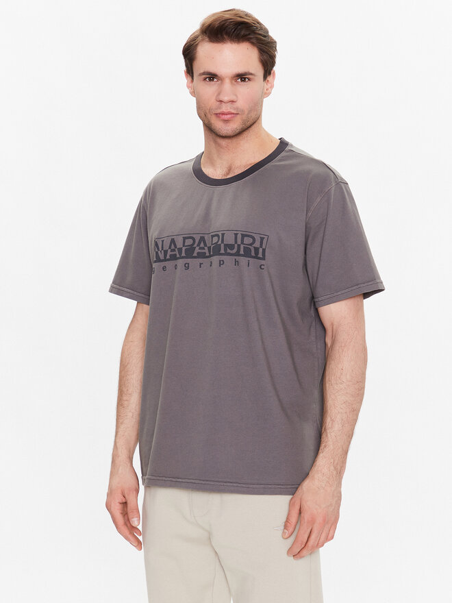 Napapijri Napapijri T-Shirt S-Santiago NP0A4H2J Grau Regular Fit