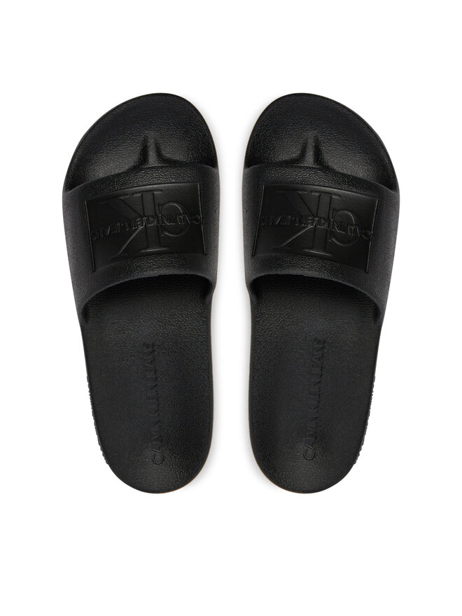 Calvin Klein Jeans Чехли Calvin Klein Jeans Slide Monogram Debossed Eva YW0YW00102 Черен