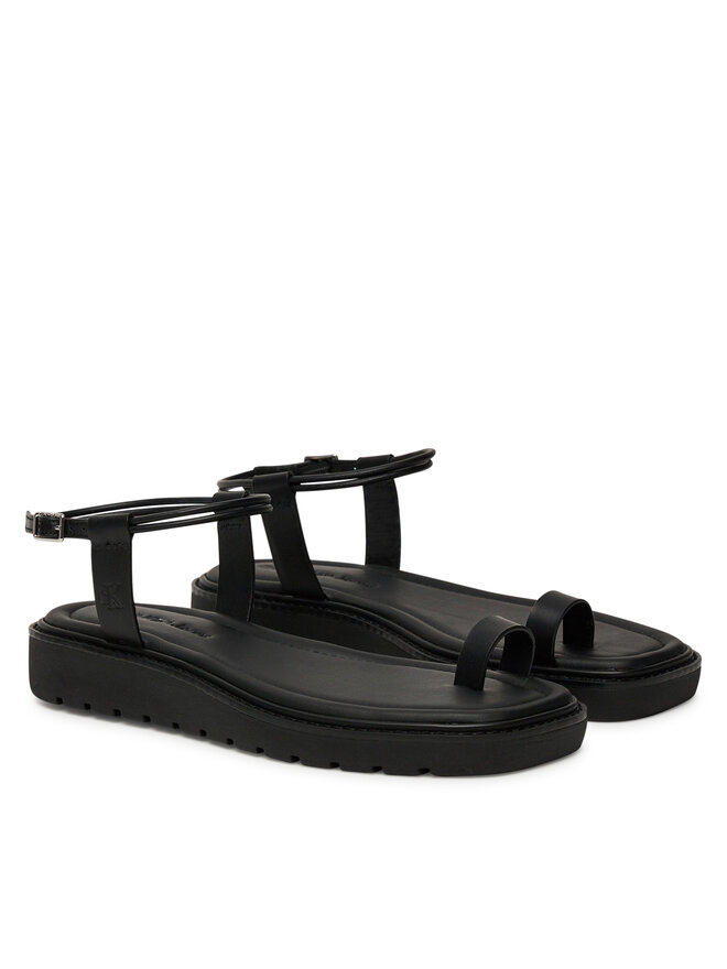 Calvin Klein Jeans Sandały Calvin Klein Jeans Rope Toe Post Sandal Lth Mg YW0YW01893 Czarny