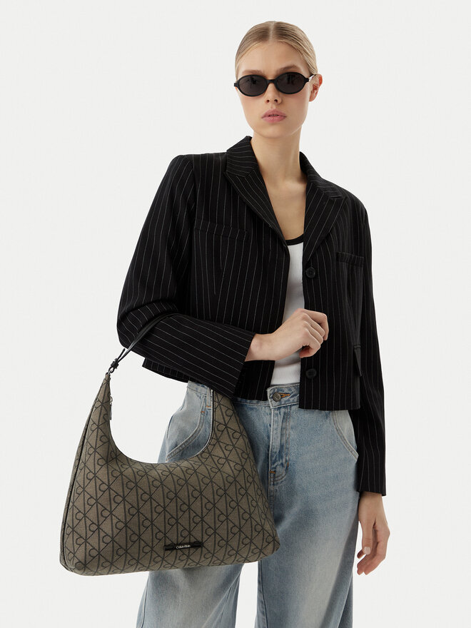 Calvin Klein Handtasche Calvin Klein Emblem Jacquard LV04F3635G Khakifarben