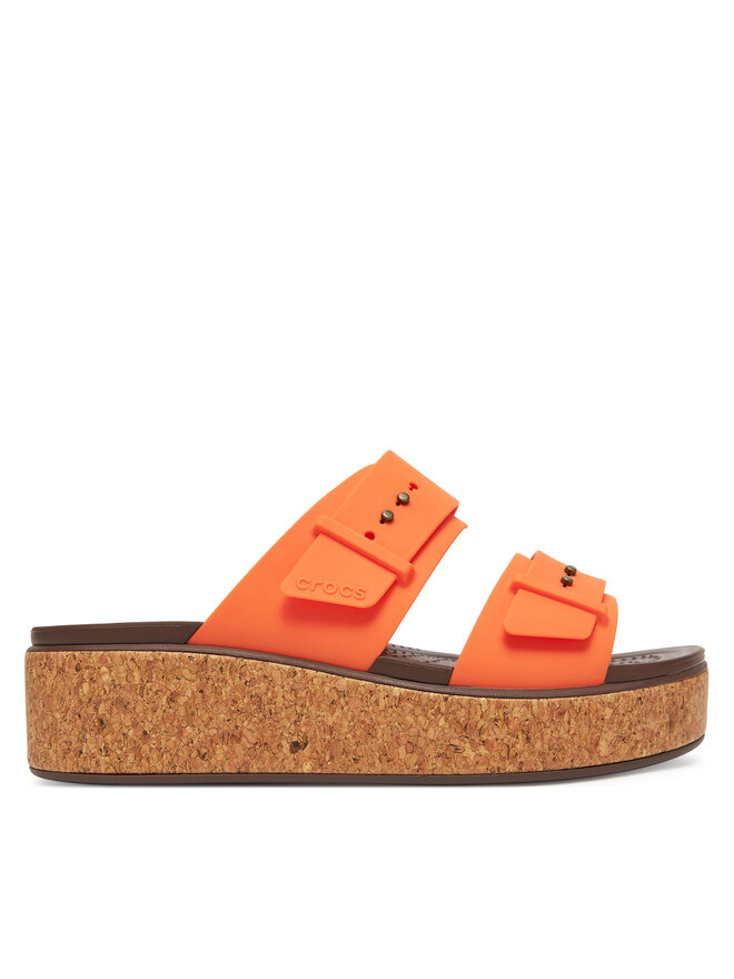 Crocs Παντόφλες Crocs Brooklyn Cork Buckle 211252 Πορτοκαλί
