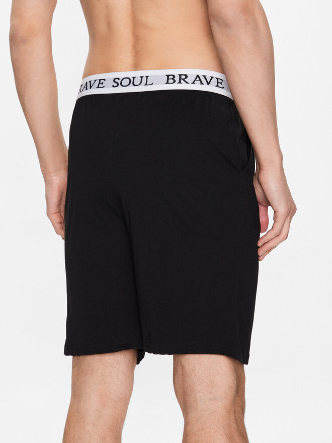 Brave Soul Brave Soul Pyjamashorts MLWB-149KEV Schwarz Regular Fit