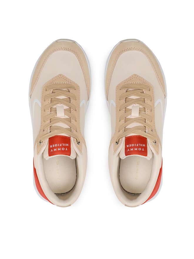 Tommy Hilfiger Sneakers Tommy Hilfiger Runner With Heel Detail FW0FW06621 Beige