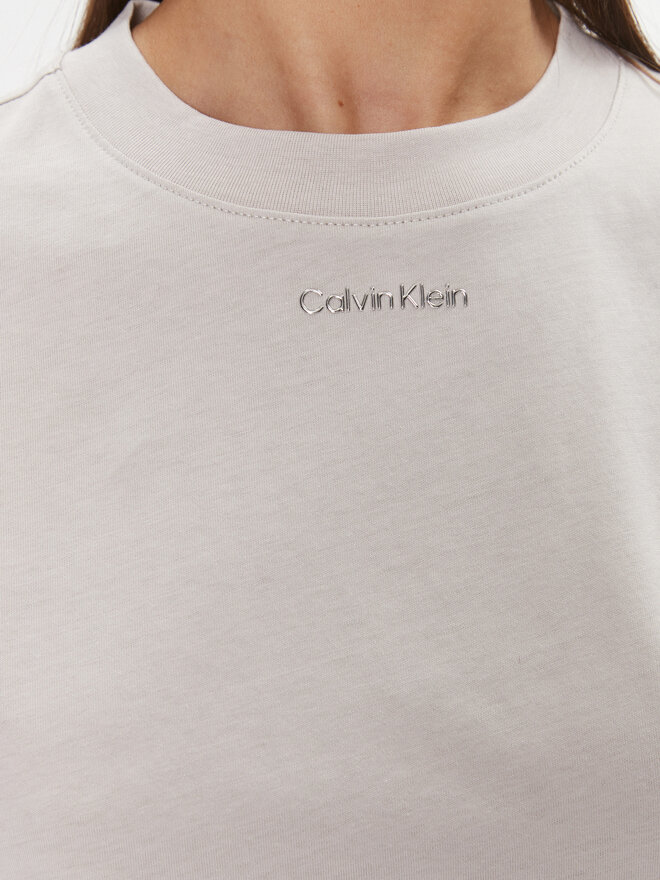 Calvin Klein Calvin Klein Camiseta Metallic Micro Logo T Shirt K20K206967 Beis Regular Fit