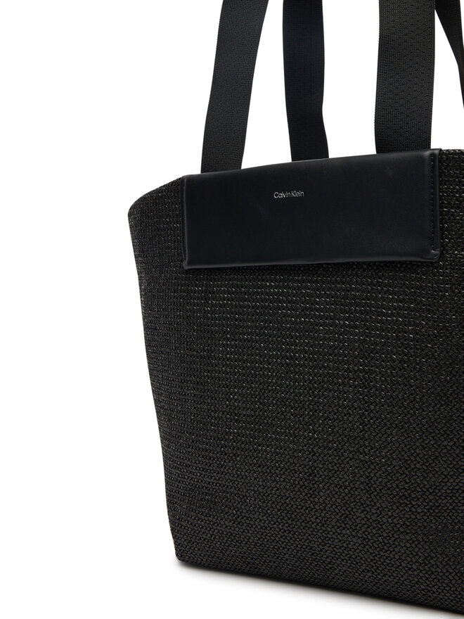 Calvin Klein Дамска чанта Calvin Klein Ck Raffia Medium Shopper K60K613174 Черен
