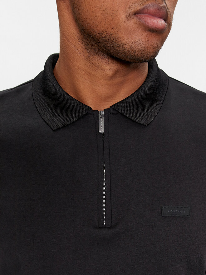 Calvin Klein Calvin Klein Polo Smooth Cotton Welt Zip Polo K10K112754 Μαύρο Regular Fit
