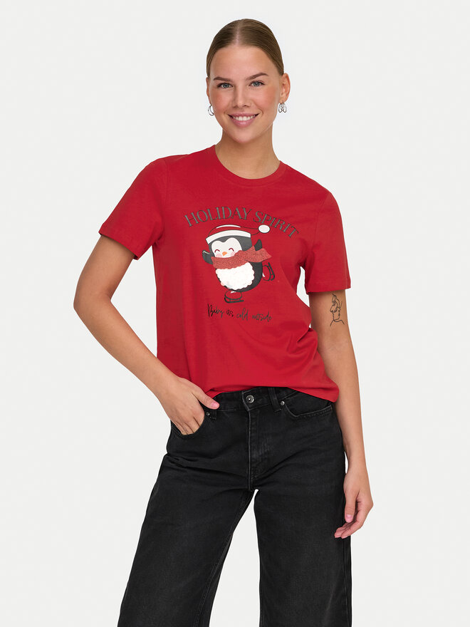 ONLY ONLY Camiseta Kita 15331069 Rojo Regular Fit