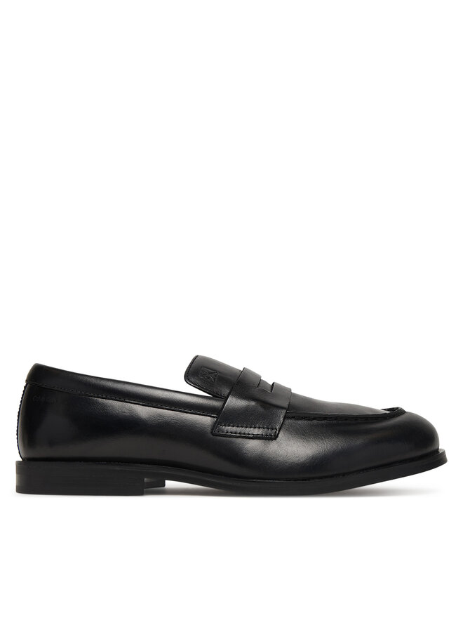 Calvin Klein Halbschuhe Calvin Klein Ess Rubber Penny Loafer Pol Lth HM0HM02025 Schwarz