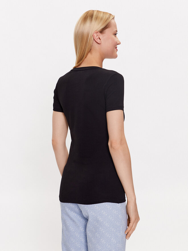 Guess Guess Marškinėliai W2YI45 J1314 Juoda Slim Fit