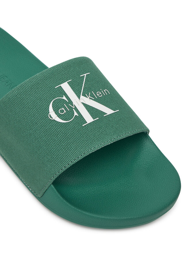 Calvin Klein Jeans Natikače Calvin Klein Jeans Slide Monologo Cv YM0YM01367 Zelena