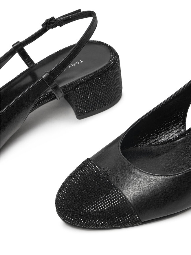 Tory Burch Sandały Tory Burch Cap-Toe Pave Singback Pump 160256 Czarny