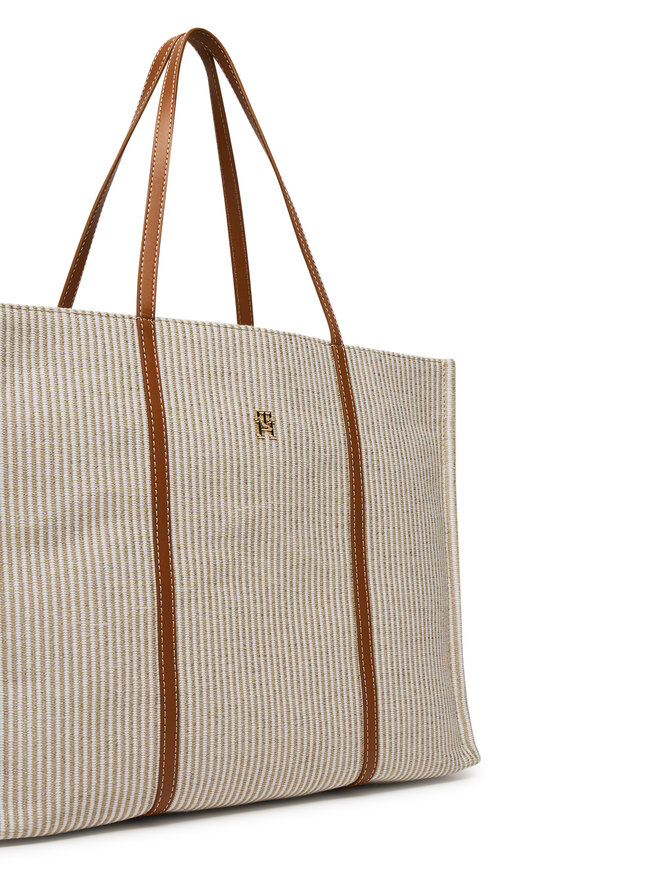 Tommy Hilfiger Handtasche Tommy Hilfiger Th Premium Beach Le Tote AW0AW17418 Beige