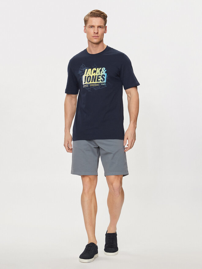 Jack&Jones Jack&Jones Póló Map 12257908 Sötétkék Regular Fit