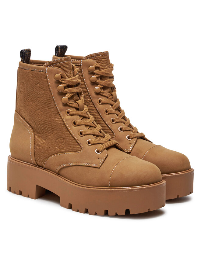 Guess Polokozačky Guess Vaina FLTSLR LEM10 Hnědá