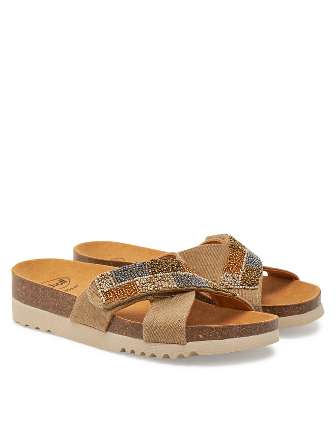 Scholl Παντόφλες Scholl La Serena Strap MF32310 1056 Μπεζ