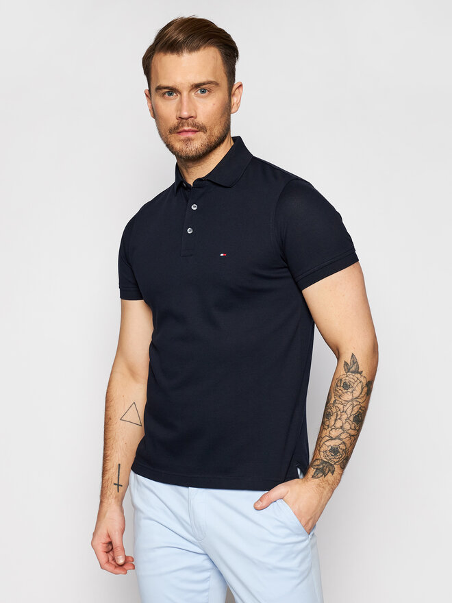 Tommy Hilfiger Tommy Hilfiger Pólóing 1985 MW0MW17771 Sötétkék Slim Fit