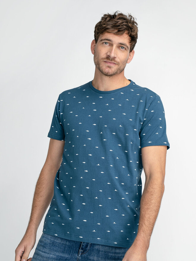 Petrol Industries Petrol Industries T-shirt M-1030-TSR657 Plava Regular Fit
