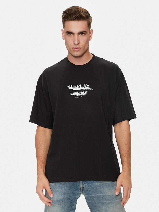 REPLAY Replay T-Shirt MMG334.000.23454 Μαύρο Oversize
