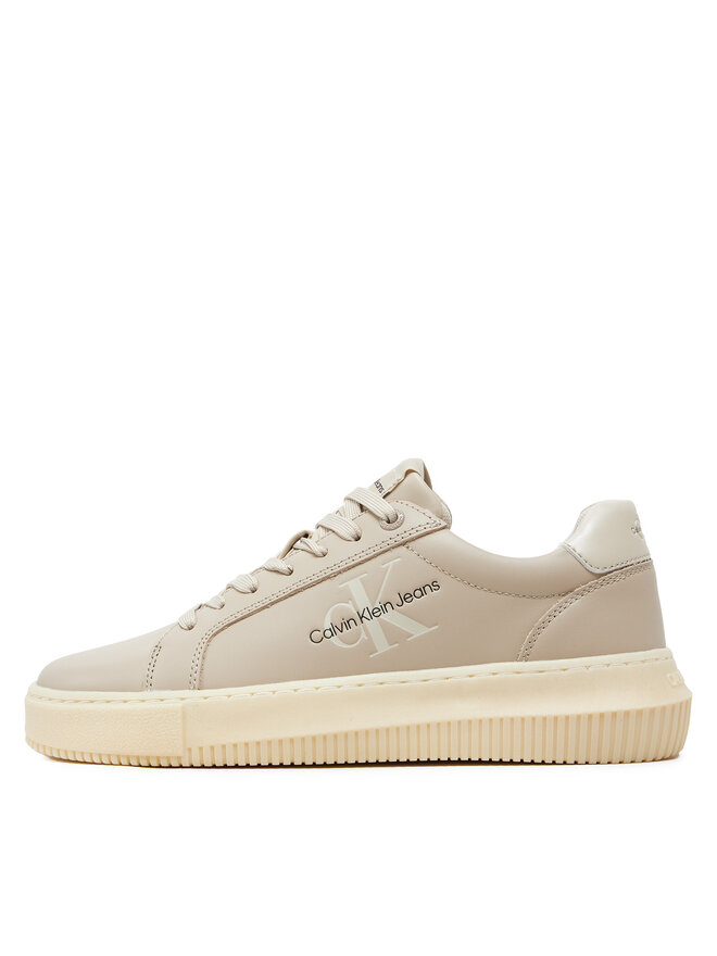 Calvin Klein Jeans Снікерcи Calvin Klein Jeans Chunky Cupsole Laceup Lth Ml Mtl YW0YW01476 Écru