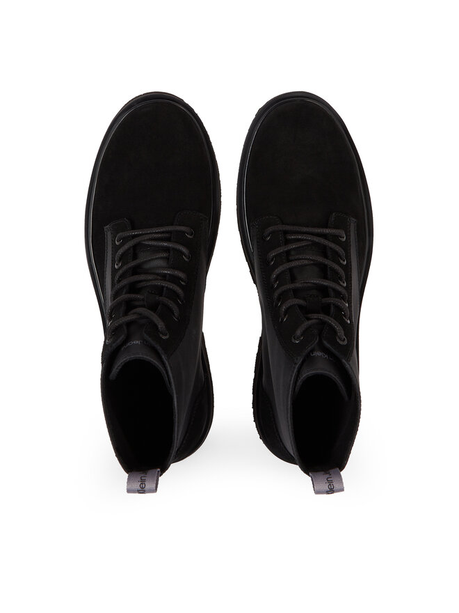 Calvin Klein Jeans Schnürschuhe Calvin Klein Jeans Eva Mid Laceup Lth Boot Hiking YM0YM00842 Schwarz