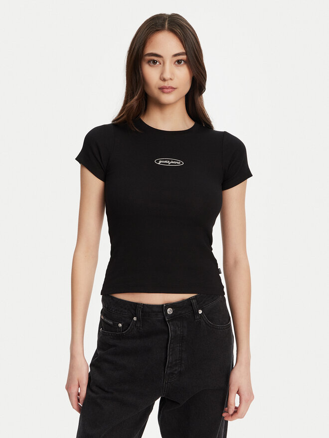 Guess Jeans Guess Jeans T-Shirt W5YP37 KA0H1 Μαύρο Slim Fit