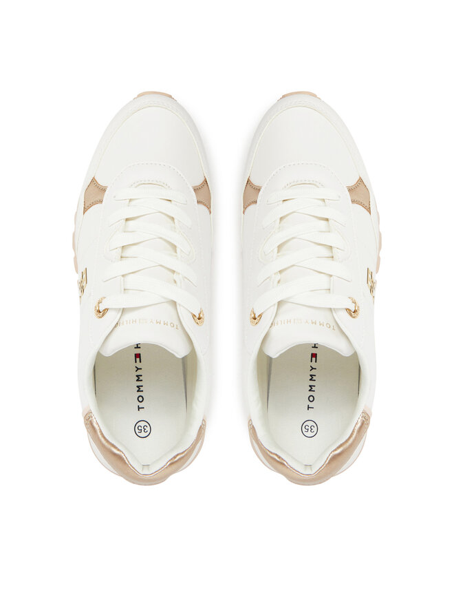 Tommy Hilfiger Sneakersy Tommy Hilfiger Low Cut Lace-Up Sneaker T3A9-33759-1355 S Écru