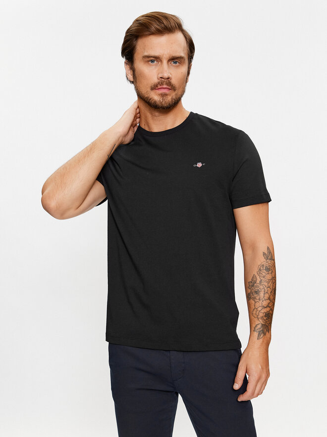 Gant Gant T-Shirt Shield 2003184 Μαύρο Regular Fit