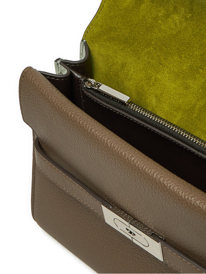 Сумка Tory Burch Lee Radziwill Pebbled Shoulder Bag 158723 Зелений