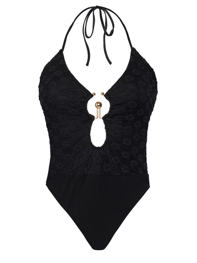 Bardot Bardot Боді Rosala Halter Lace 59940TB Чорний