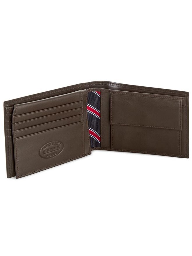 Tommy Hilfiger Nagyméretű férfi pénztárca Tommy Hilfiger Eton Cc Flap And Coin Pocket AM0AM00652/83362 Barna