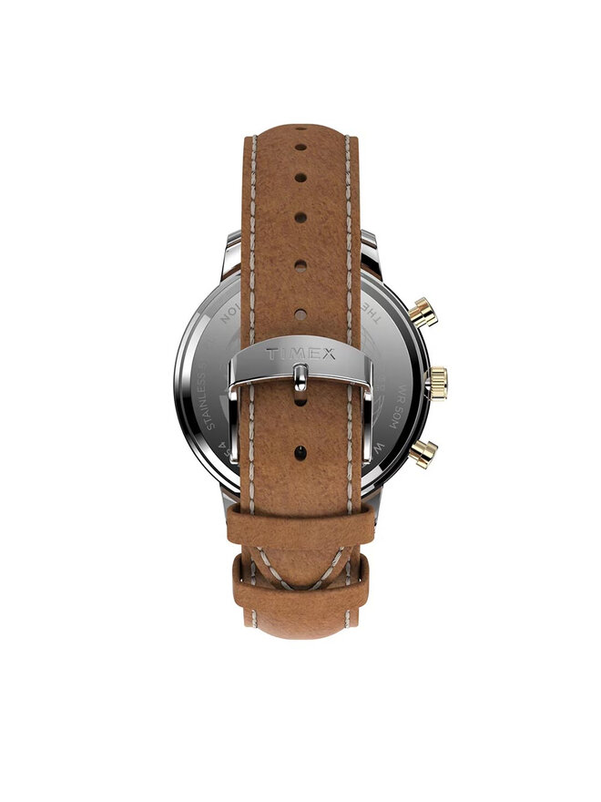 Timex Zegarek Timex Chicago Chronograph 45mm TW2U39000 Brązowy
