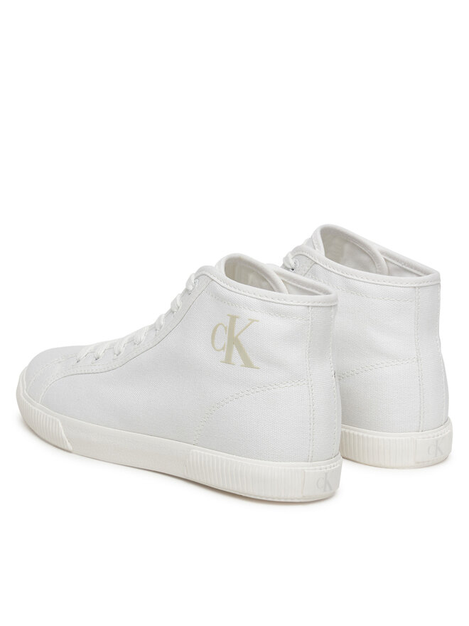 Calvin Klein Jeans Sneakersy Calvin Klein Jeans Ess Vulc Mid Cv Mg Wn YW0YW01761 Biały