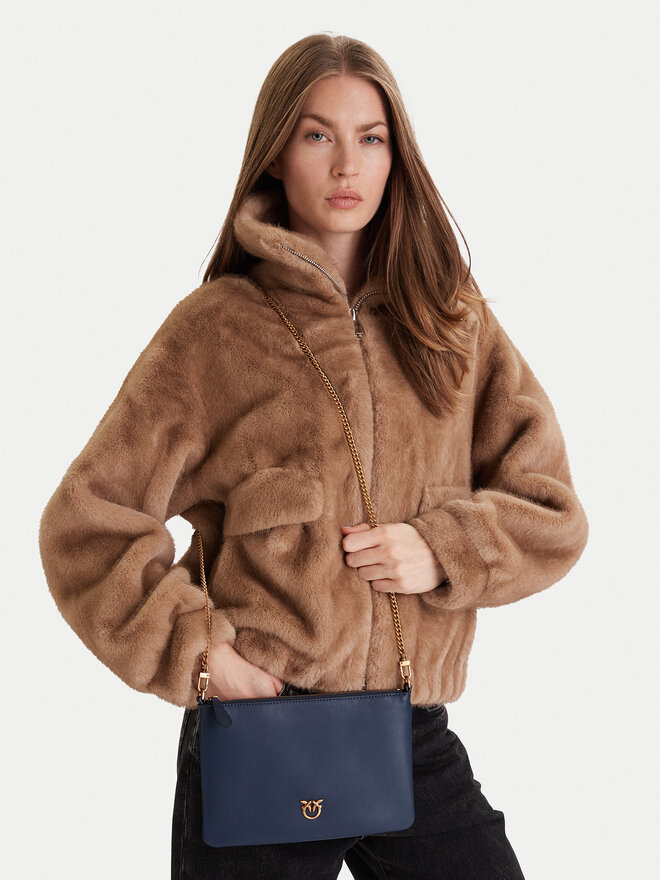 PINKO Handtasche PINKO Flat Classic AI 25-26 PCPL 100455 A0F1 Dunkelblau