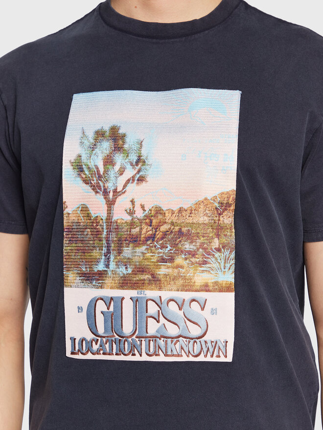 Guess Guess Marškinėliai Desert Photo M3GI74 KA260 Tamsiai mėlyna Regular Fit