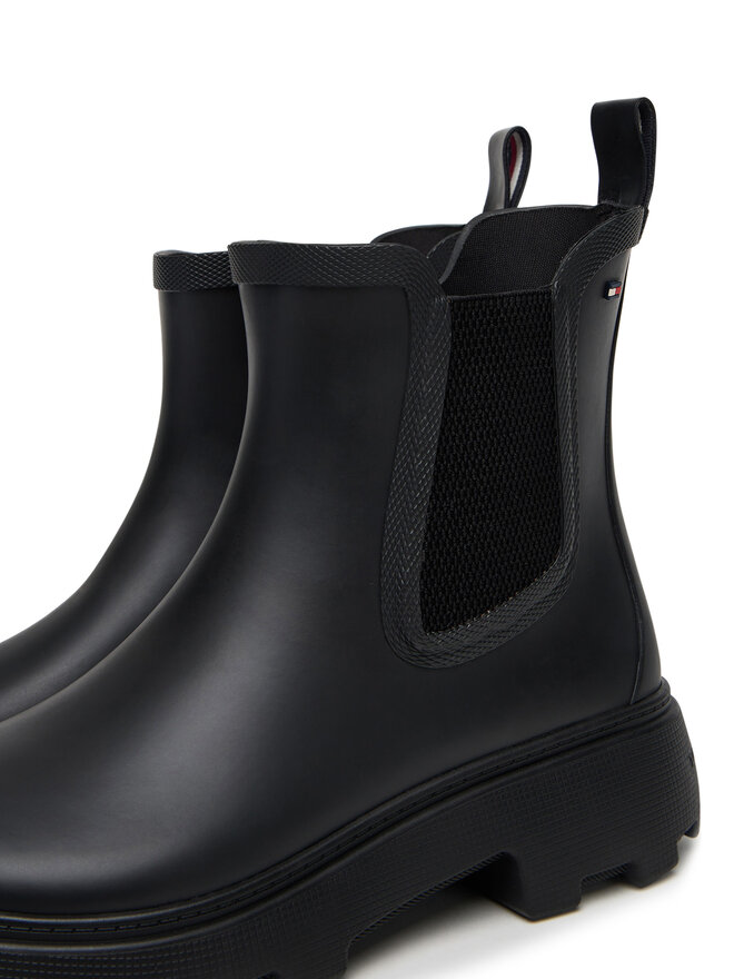 Tommy Hilfiger Гумени ботуши Tommy Hilfiger Rubber Flag Cleated FW0FW08637 Черен