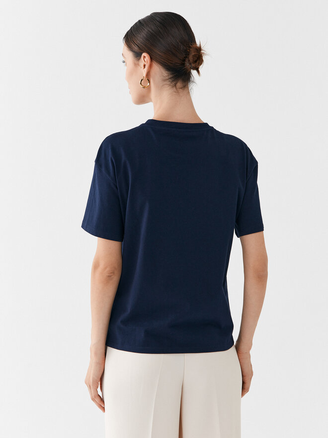 United Colors Of Benetton United Colors Of Benetton Póló 3096D102O Sötétkék Regular Fit
