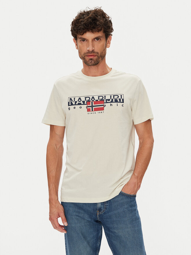 Napapijri Napapijri Camiseta S-Aylmer NP0A4HTO Beis Regular Fit