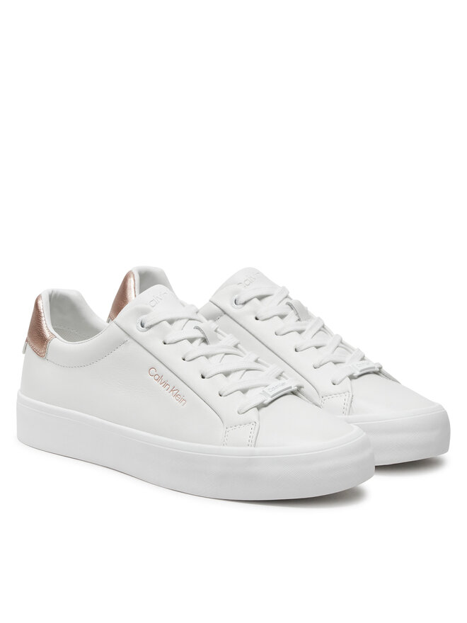 Calvin Klein Sneakersy Calvin Klein Vulc Lace Up Saff Fox W/Met Bt HW0HW02104 Biela
