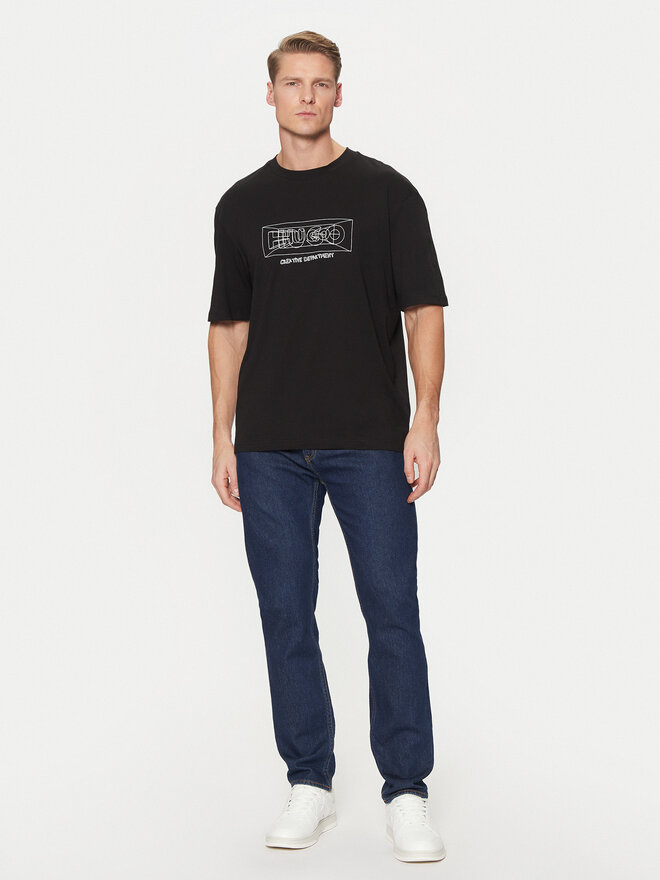 HUGO HUGO T-Shirt Nufrancos 50532095 Μαύρο Regular Fit