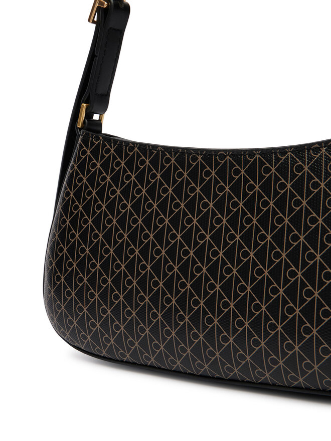 Calvin Klein Handtasche Calvin Klein Emblem Aop Small Shoulder Bag LV04F3324G Schwarz