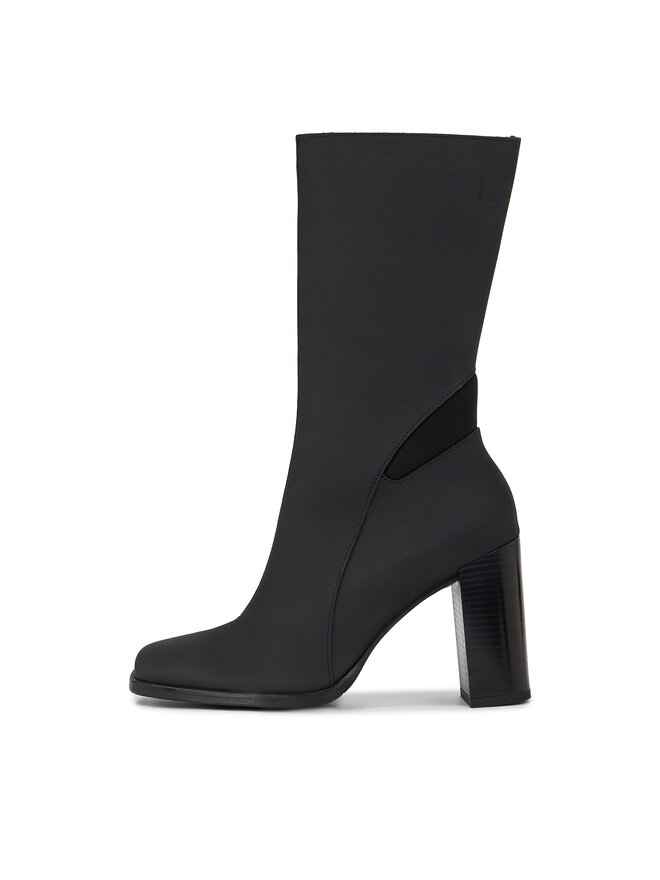 Calvin Klein Jeans Botine Calvin Klein Jeans Heel Zip Boot Lth Wn YW0YW01113 Negru
