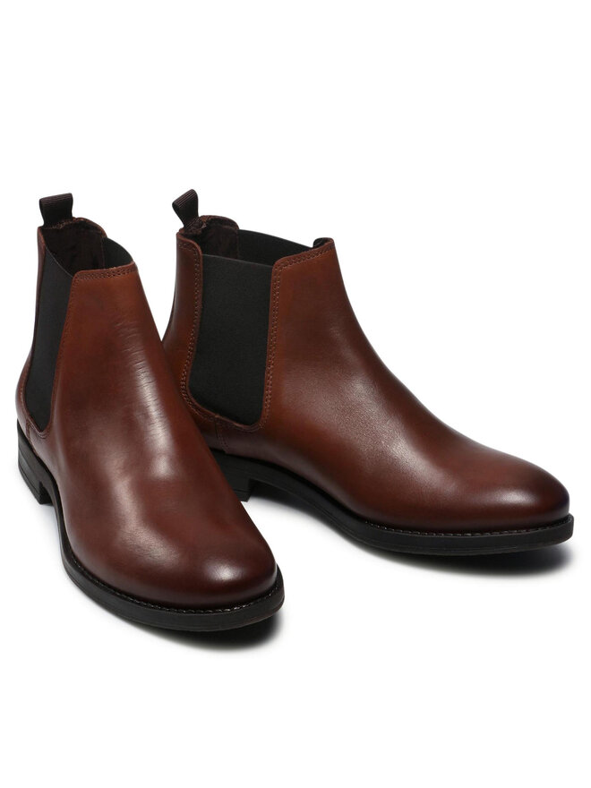 Jack&Jones Kotníková obuv s elastickým prvkem Jack&Jones Jfwargo 12192758 Hnědá