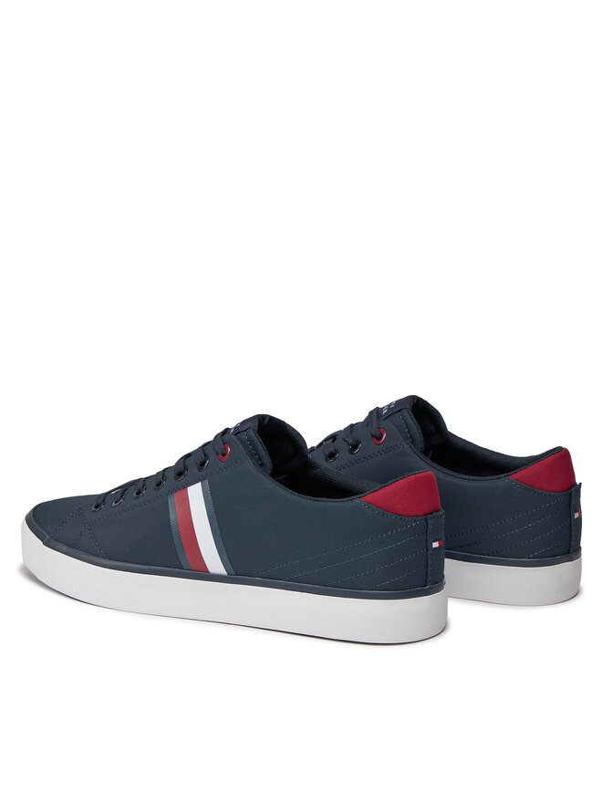 Tommy Hilfiger Sneakersy Tommy Hilfiger Th Hi Vulc Low Stripes Mesh FM0FM04946 Modrá