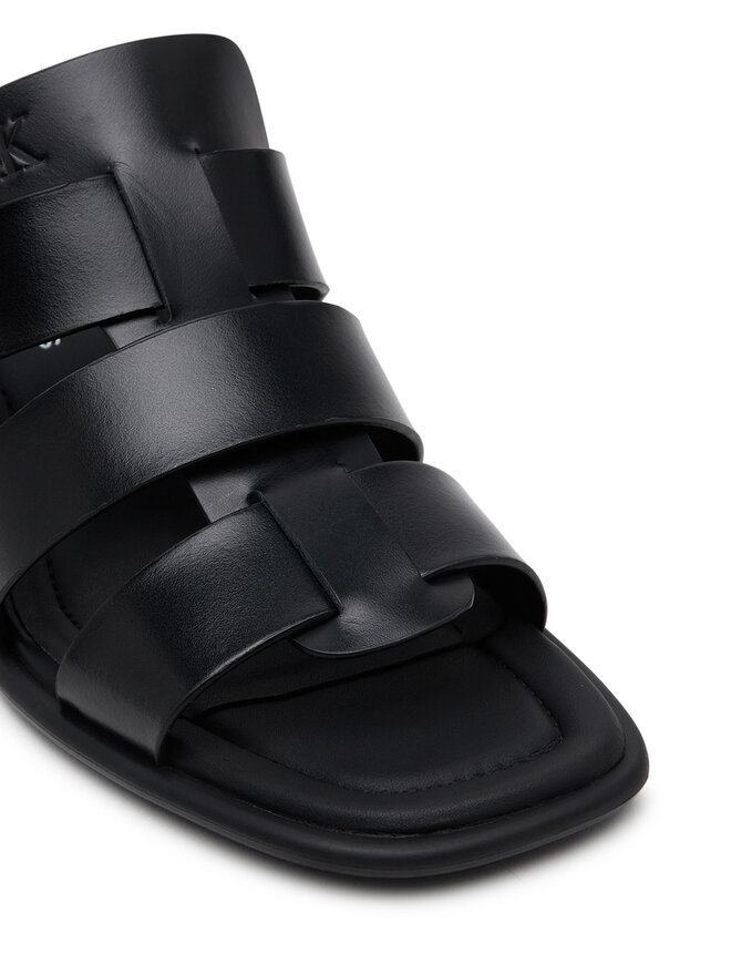 Calvin Klein Jeans Pantoletten Calvin Klein Jeans Heel Square Mg Lth YW0YW01702 Schwarz